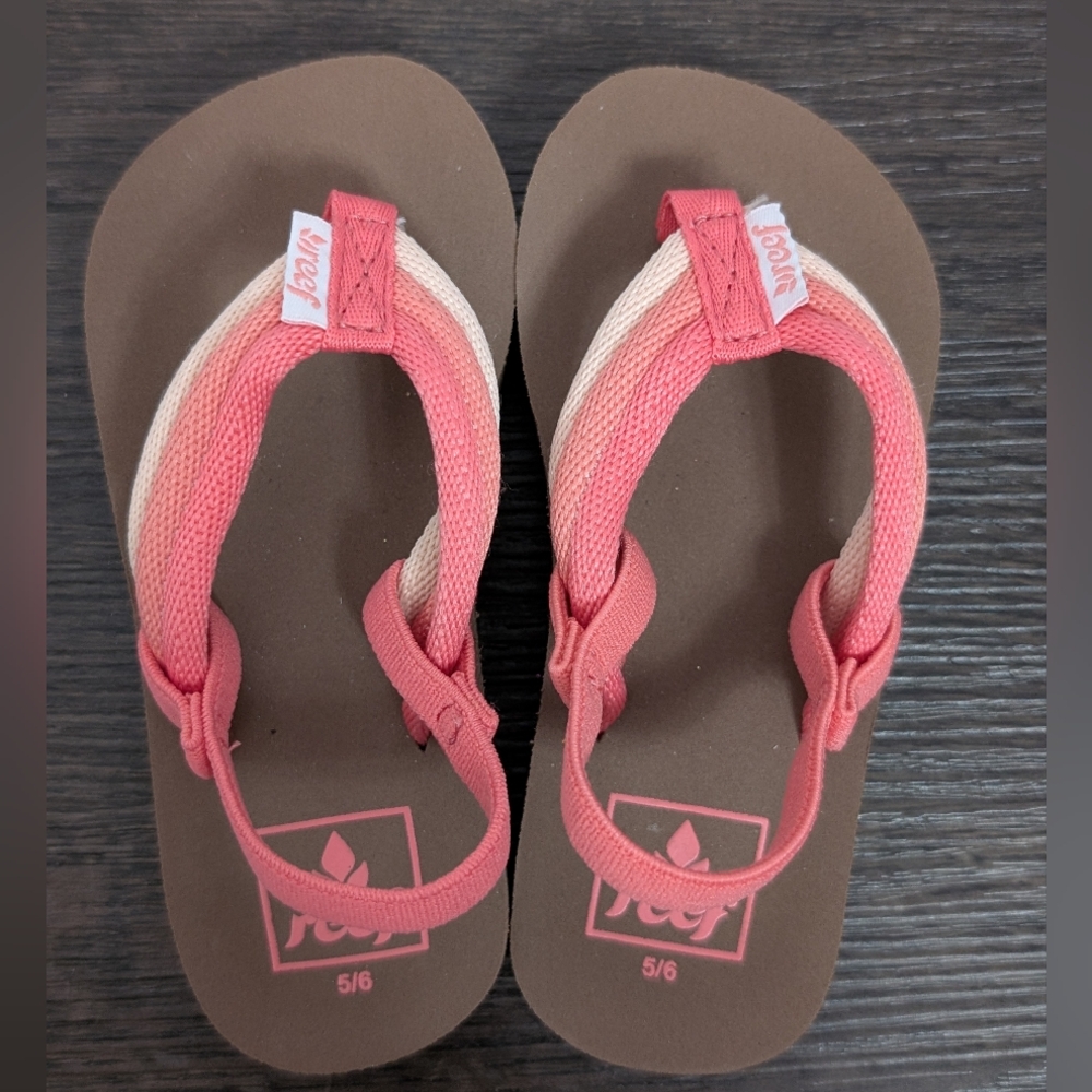 Reef Kids Coral and Cream Backstrap Flip Flops